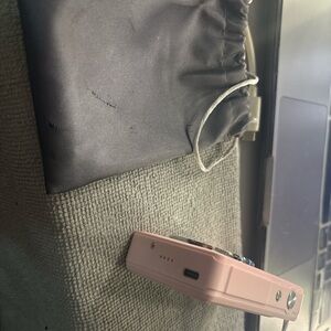 Pink Digital Camera with Black Pouch